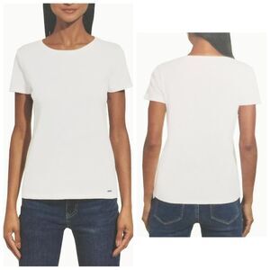 DKNY white crew neck cotton short sleeve tee sz M